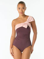 Load image into Gallery viewer, Carmen Marc Valvo One Piece Raisin/Powder Blush
