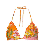 Load image into Gallery viewer, Clementine Beaded Lettuce Edge Triangle Top
