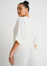 Load image into Gallery viewer, Front Tie Button Cover Up Blouse
