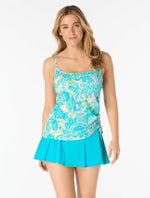Load image into Gallery viewer, Beach House Bridget Textured Shirred Side Underwire Tankini Top
