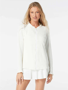 Phoebe Relaxed Fit Ruffled Rash Guard