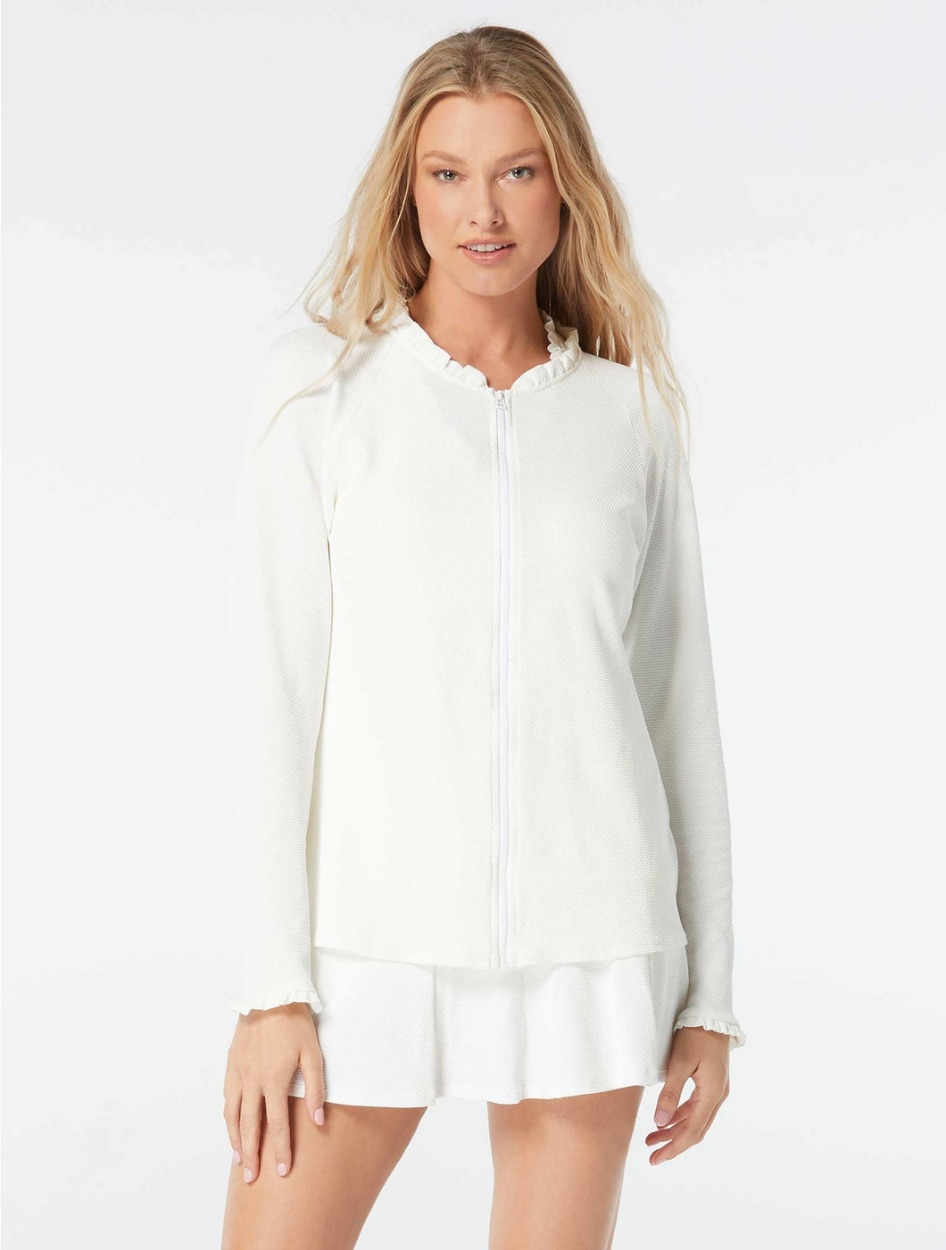 Phoebe Relaxed Fit Ruffled Rash Guard