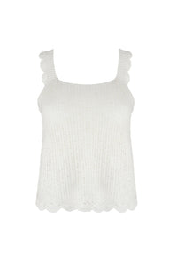 Scallop Crochet Tank | Ivory