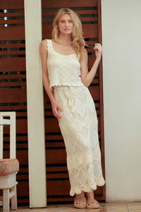 Scallop Crochet Tank | Ivory