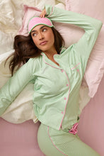 Load image into Gallery viewer, Pupcation Palms Kiwi Stripe 3-Piece PJ Set
