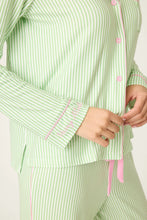 Load image into Gallery viewer, Pupcation Palms Kiwi Stripe 3-Piece PJ Set
