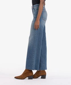 Meg High Rise Fab Ab Wide Leg Raw Hem