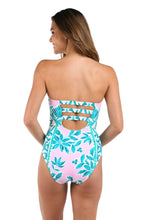 Load image into Gallery viewer, Opulent Palm Bandeau One Piece Swimsuit
