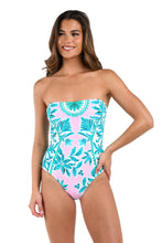 Load image into Gallery viewer, Opulent Palm Bandeau One Piece Swimsuit
