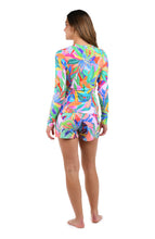 Load image into Gallery viewer, Tropi-flage Half Zip Rashguard
