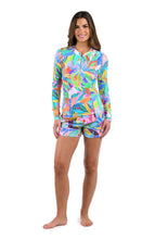 Load image into Gallery viewer, Tropi-flage Half Zip Rashguard
