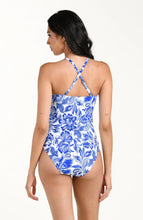 Load image into Gallery viewer, Botanical Brocade Keyhole Tankini Top
