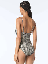 Load image into Gallery viewer, Michael Kors Scoopneck One Piece Swimsuit - Boho Python

