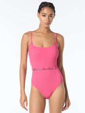 Load image into Gallery viewer, Michael Kors Belted Scoopneck One Piece Swimsuit - Crepe Solids
