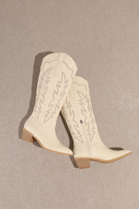 Samantha Embroidered Knee-High Western Boots