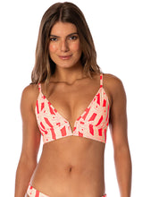 Load image into Gallery viewer, Palm Plantation Parade Long Line Triangle Bikini Top
