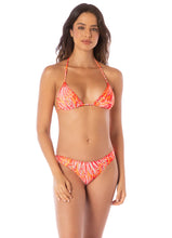 Load image into Gallery viewer, Coral Foliage Flirt Low Rise Thin Side Bikini Bottom
