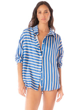 Load image into Gallery viewer, Azure Stripes Manele Long Shirt
