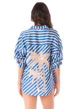 Load image into Gallery viewer, Azure Stripes Manele Long Shirt
