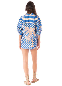 Azure Stripes Manele Long Shirt
