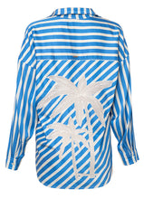 Load image into Gallery viewer, Azure Stripes Manele Long Shirt
