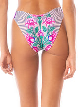 Load image into Gallery viewer, Cerise Bouquet Splendour Regular Rise Thin Side Bikini Bottom
