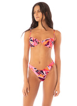 Load image into Gallery viewer, Coral Leafy Splendour Regular Rise Thin Side Bikini Bottom
