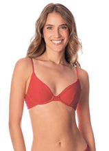 Load image into Gallery viewer, Red Camelia Dainty Unmolded Underwire Bikini Top
