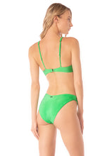Load image into Gallery viewer, Parakeet Green Splendour Regular Rise Thin Side Bikini Bottom
