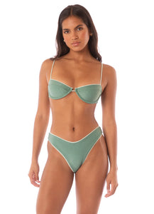 Shamrock Green Splendour Regular Rise Thin Side Bikini Bottom