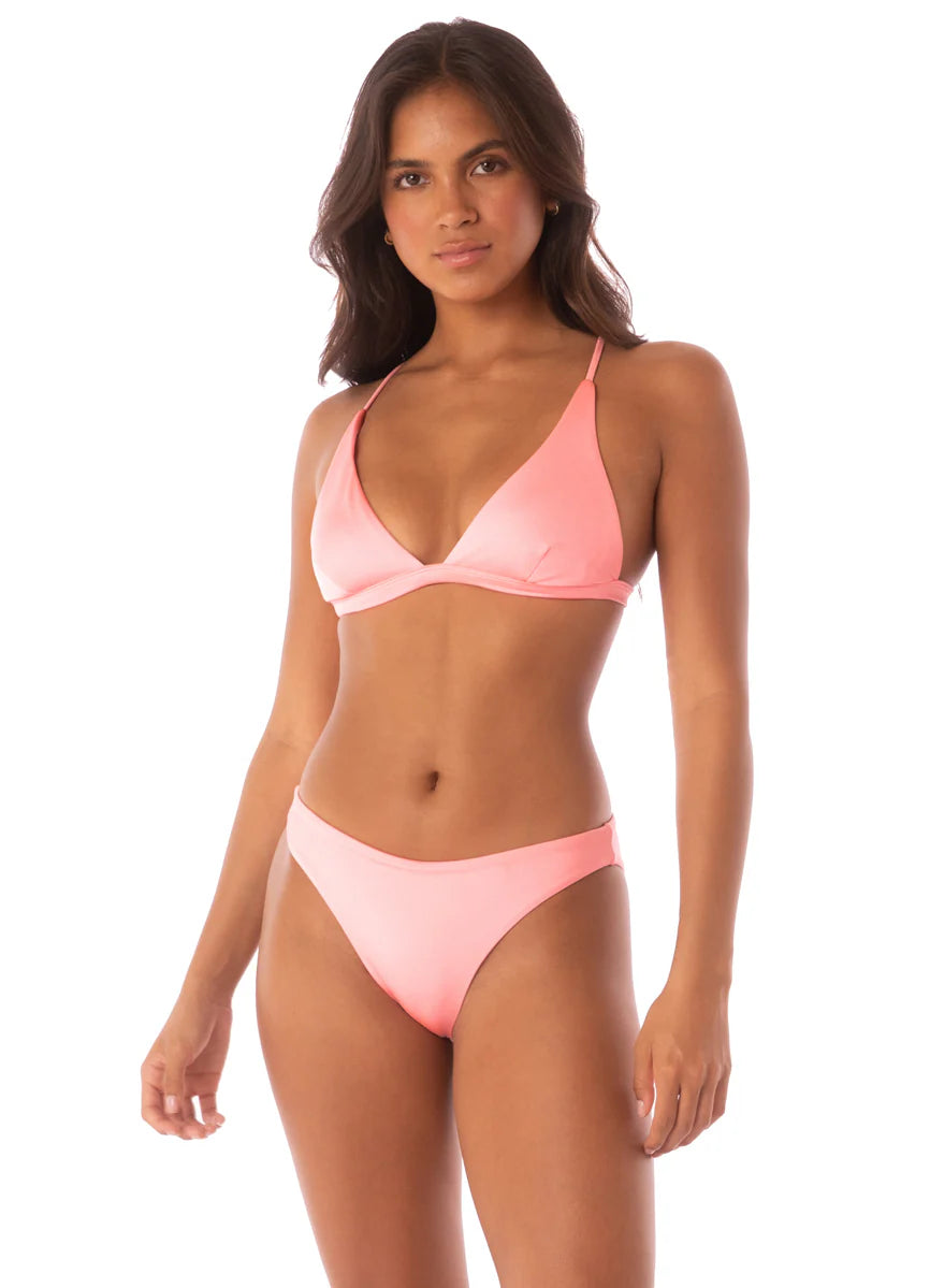 Orchid Pink Ivy Fixed Triangle Bikini Top