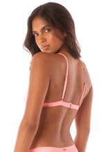 Load image into Gallery viewer, Orchid Pink Ivy Fixed Triangle Bikini Top
