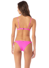 Load image into Gallery viewer, Poppy Pink Ivy Fixed Triangle Bikini Top
