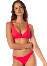 Load image into Gallery viewer, Coral Crush Victoria V Wire Bralette Bikini Top
