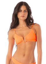Load image into Gallery viewer, Neon Orange Bia U Wire Bralette Bikini Top
