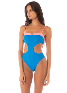 Ocean Blue Maui Cut Out One Piece