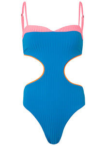 Ocean Blue Maui Cut Out One Piece