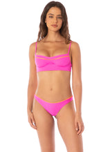 Load image into Gallery viewer, Poppy Pink Iconic Regular Rise Thin Side Bikini Bottom

