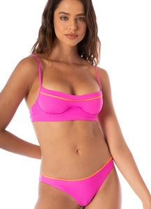 Poppy Pink Iconic Regular Rise Thin Side Bikini Bottom