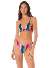 Load image into Gallery viewer, Candy Stripes Valerya Regular Rise Double V Bikini Bottom

