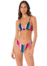 Load image into Gallery viewer, Candy Stripes Rasha Fixed Triangle Bikini Top
