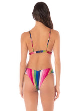 Load image into Gallery viewer, Candy Stripes Rasha Fixed Triangle Bikini Top
