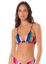 Load image into Gallery viewer, Candy Stripes Rasha Fixed Triangle Bikini Top
