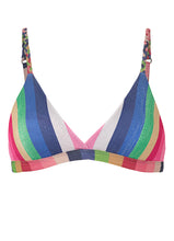 Load image into Gallery viewer, Candy Stripes Rasha Fixed Triangle Bikini Top
