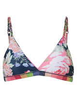 Load image into Gallery viewer, Candy Stripes Rasha Fixed Triangle Bikini Top
