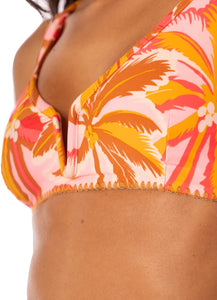 Pink Palms Victoria V Wire Bralette Bikini Top