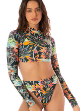 Load image into Gallery viewer, Funky Fiesta Verbena Long Sleeve Crop Top Bikini Top
