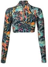 Load image into Gallery viewer, Funky Fiesta Verbena Long Sleeve Crop Top Bikini Top
