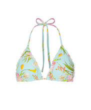 Load image into Gallery viewer, Petal Embroidered Lettuce Edge Triangle Top
