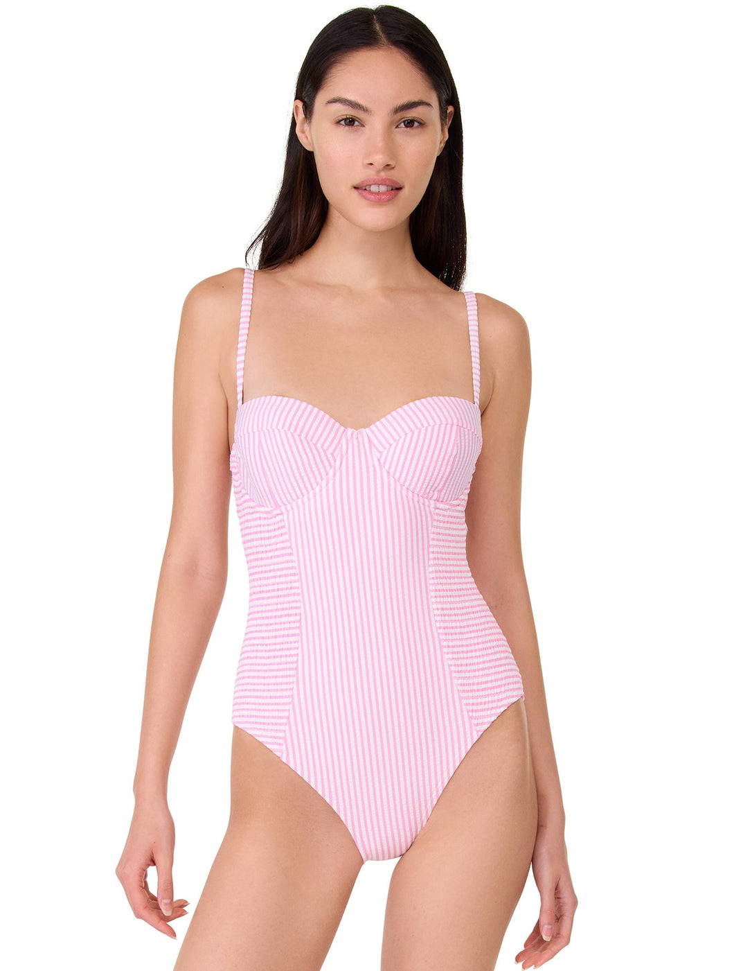 Smocked Underwire One Piece Swimsuit